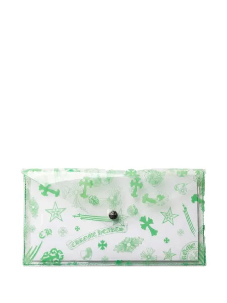Prozirni novčanik Chrome Hearts s printom s uzorkom srca bijela