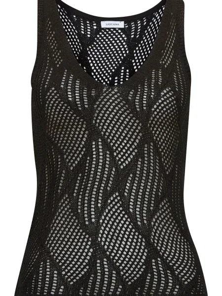 LASCANA Top brodat negru