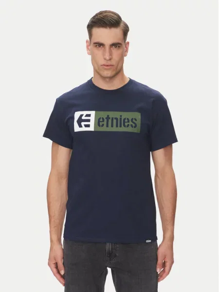 Etnies Majica New Box Mornarsko Regular Fit modra