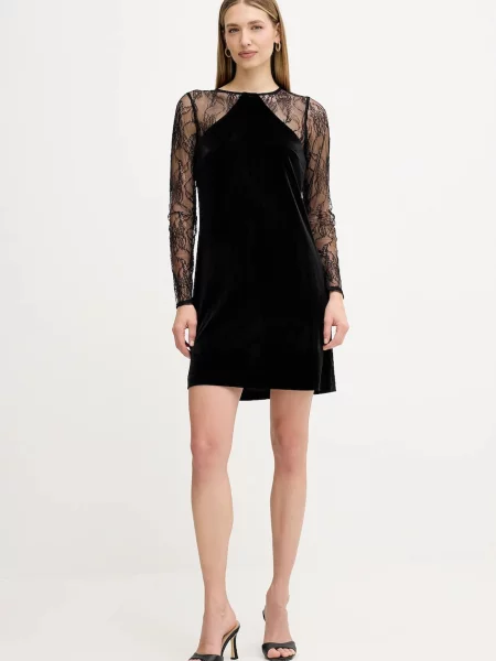 Велюрова сукня Liu Jo mini облягаюча чорний