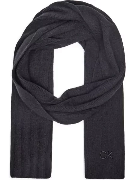 Calvin Klein Șal cu adaos de lână și cașmir negru
