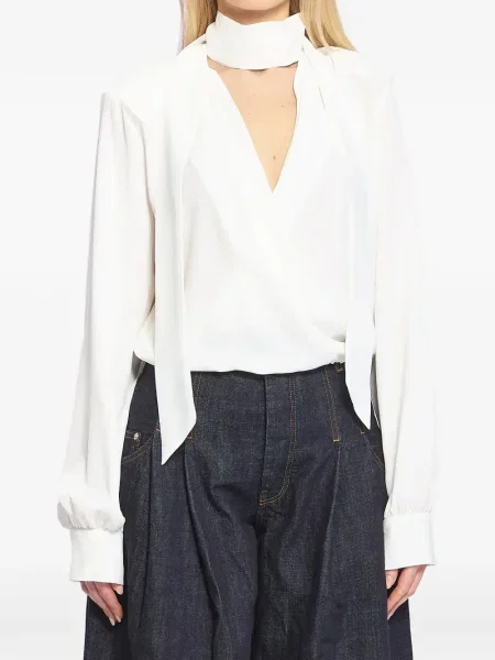 Bluzka Federica Tosi wiązana kopertowa biała