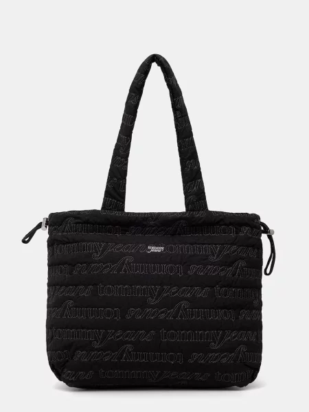 Kabelka Tommy Jeans Tjw Icon Tote Aop čierna
