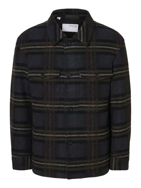 SELECTED Geacă de primăvară-toamnă SLHMitch noapte / maro / maro amestecat / kaki albastru