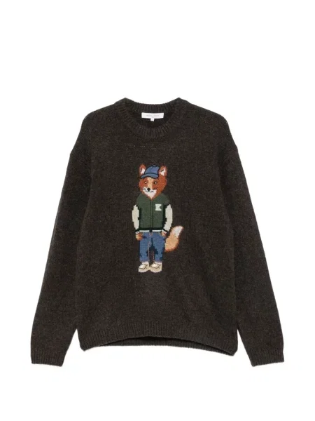 Sweter Maison Kitsune brązowy