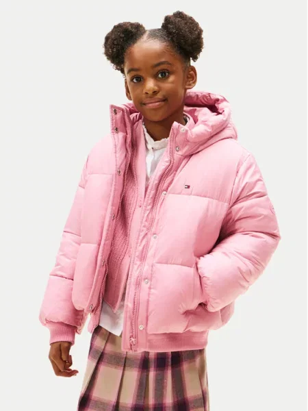 Zimní bunda Tommy Hilfiger růžová