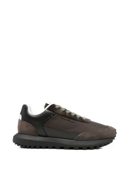 Sneakerși Emporio Armani din piele de căprioară maro