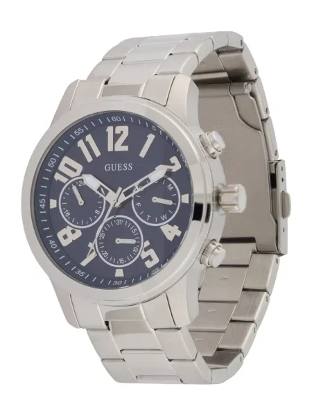 GUESS Analógové hodinky Parker námornícka / strieborná modrá