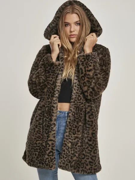 Palton Urban Classics cu model leopard negru