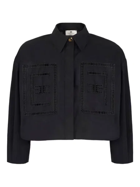 Cropp cămașă Elisabetta Franchi cu broderie negru