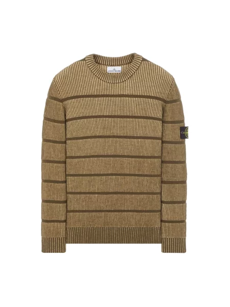 Sweter Stone Island wełniany z kamieniami beżowy