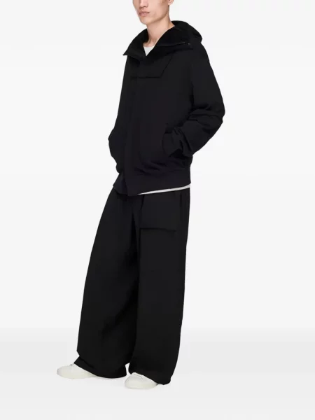 Hanorac cu glugă Y-3 din material terry negru