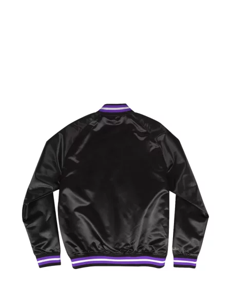 Ușor geacă Mitchell & Ness din satin negru