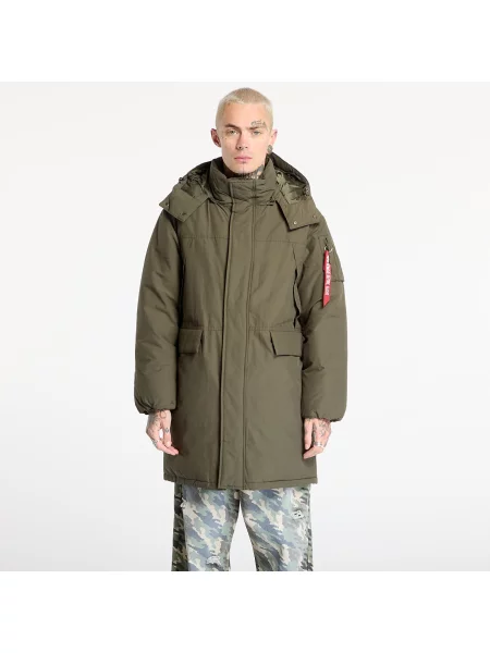 Lniana parka Alpha Industries Inc. zielona
