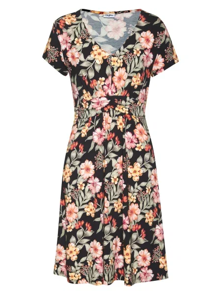 BUFFALO Rochie de vară verde deschis / roz negru