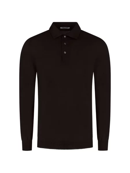 Lung tricou polo Gran Sasso maro