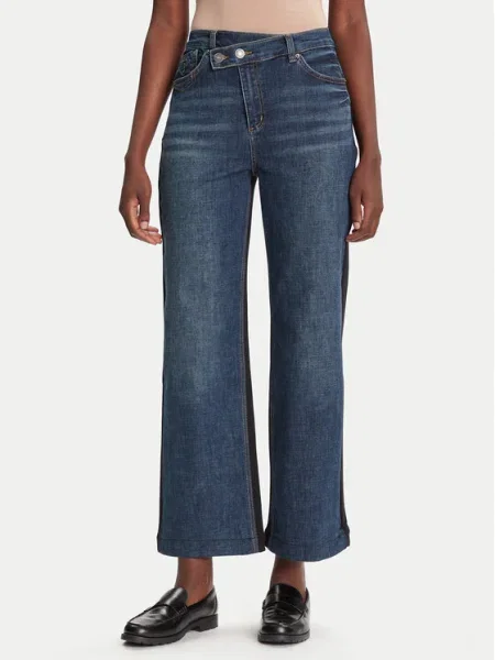 Desigual Дънки Twist Тъмносин Wide Leg черно