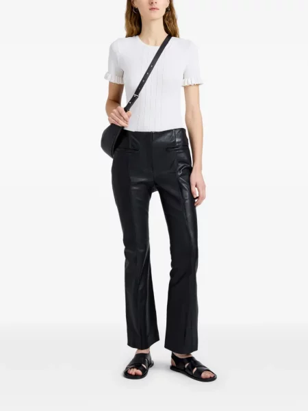 Pantaloni Proenza Schouler White Label din piele alb