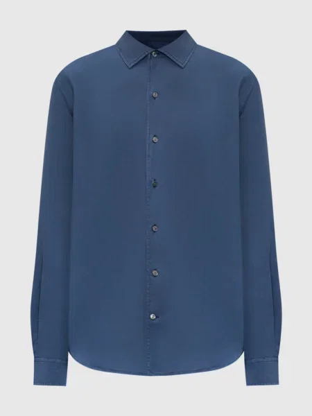 Сорочка із шовком Agnona синя