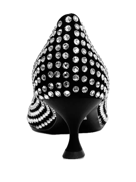 Pantofi cu toc La Rose de cristal negru