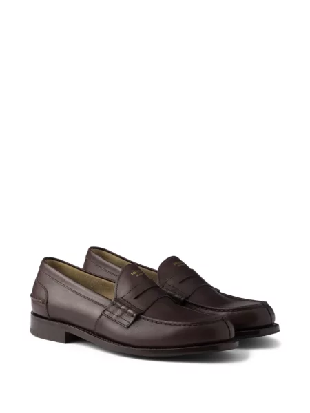 Pantofi loafer Prada din piele maro