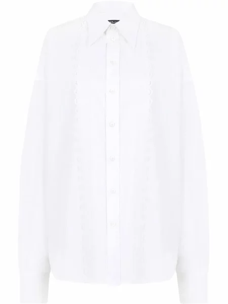 Cămașă Dolce & Gabbana cu broderie alb