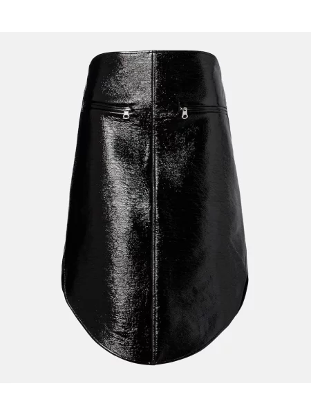 Fustă din piele Courreges până la genunchi negru