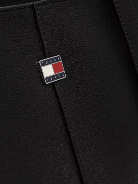 Tommy Jeans шопинг чанта дамска от имитация на кожа черно