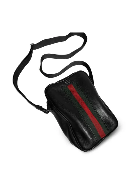 Kožená crossbody taška Gucci černá