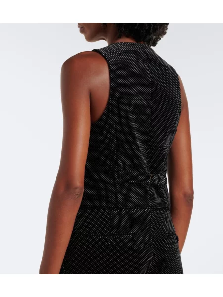 Vestă Tom Ford de catifea cu buline negru