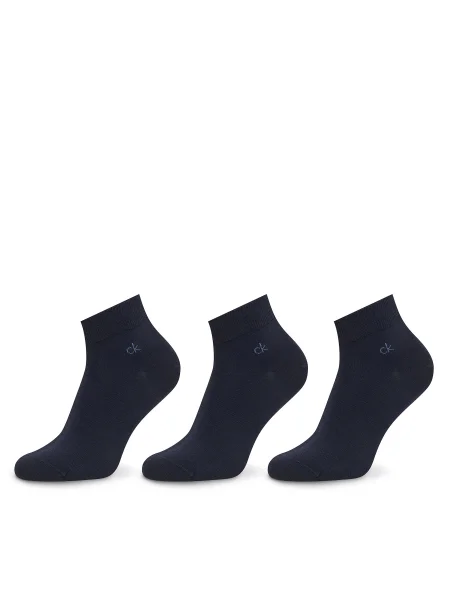 Set de 3 perechi de șosete medii pentru bărbați Calvin Klein Bleumarin