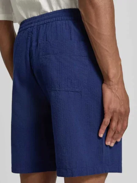 Szorty o kroju regular fit z czystej bawełny model STUART' Selected Homme granatowe