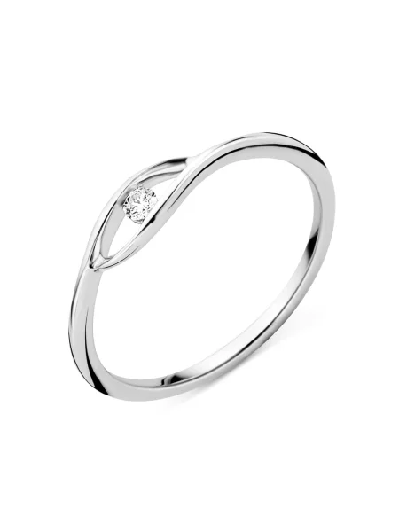 DIAMANT LETERNEL Prsteň Ring aus Weißgold mit Diamant strieborná