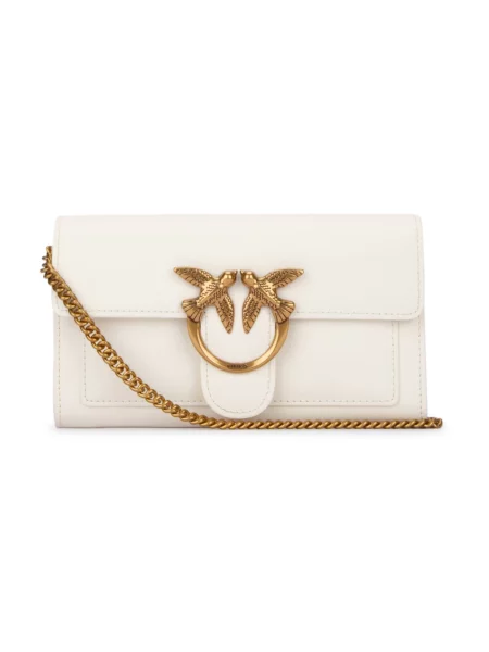 Torebka skórzana Pinko skórzana biała
