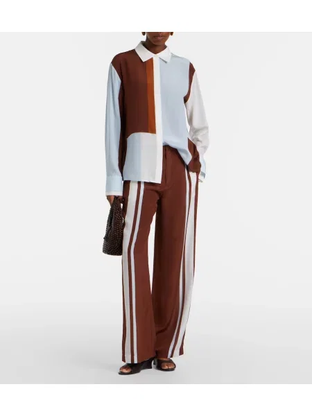 Pantaloni Sir de mătase maro