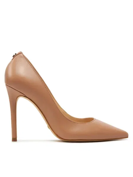 Кожени обувки с тънък Guess GABBEN FLTGAB бежово