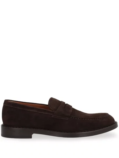 Pantofi loafer Doucal's din piele de căprioară maro
