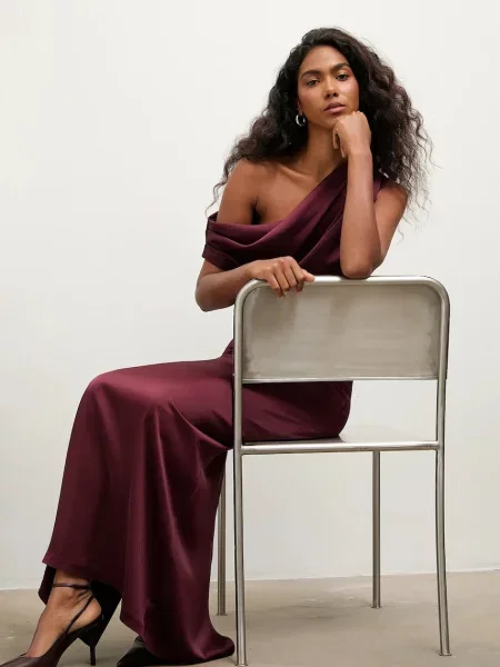 Answear.LAB rochie maxi evazati bordo