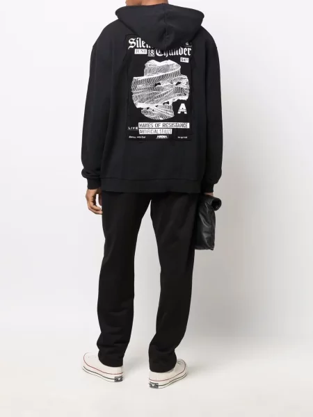 Hanorac cu glugă Raf Simons X Fred Perry negru