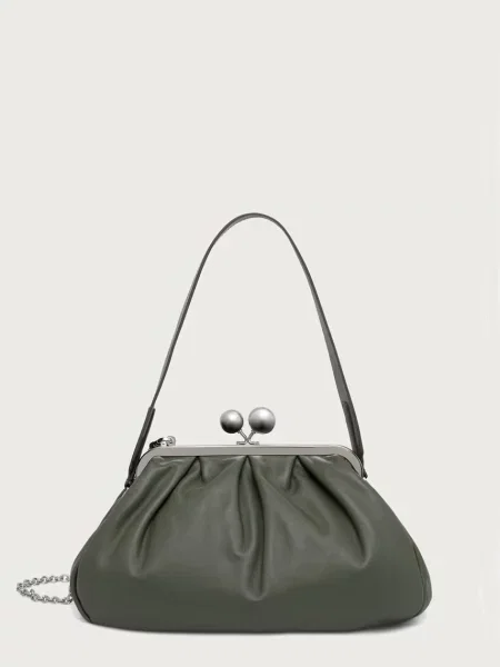 Weekend Max Mara μικρή τσάντα γυναικεία δερμάτινη CUBICO πράσινο