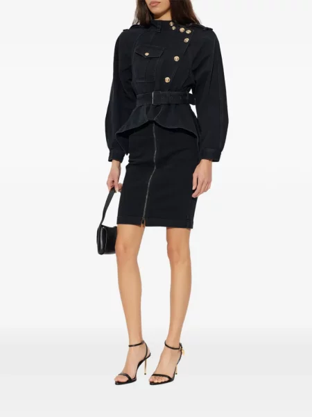 Fustă din denim Balmain negru