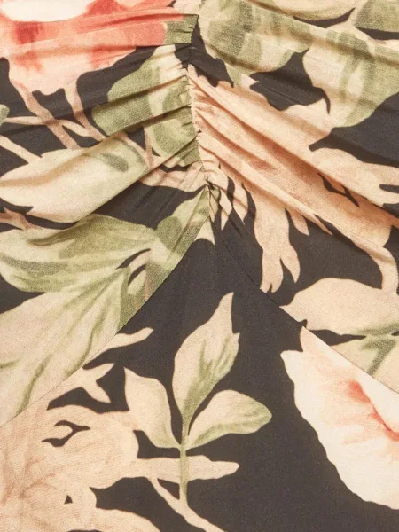 Rochie midi Zimmermann cu model floral cu imagine negru