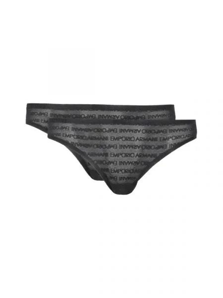 Emporio Armani Csipke 2 db-os tanga szett fekete