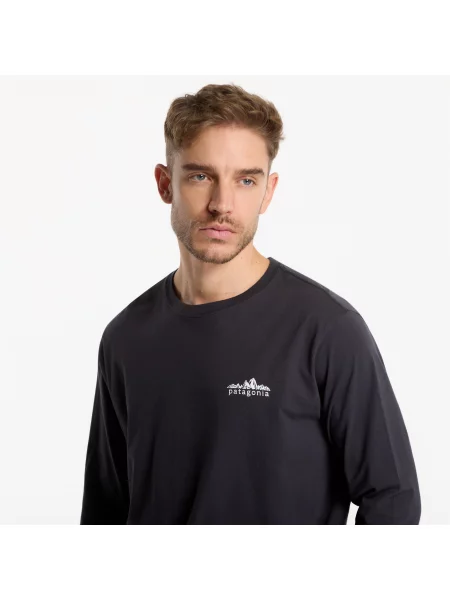 T-shirt Patagonia L/S Fitz Roy Foothills T-Shirt Ink Black L μαύρο