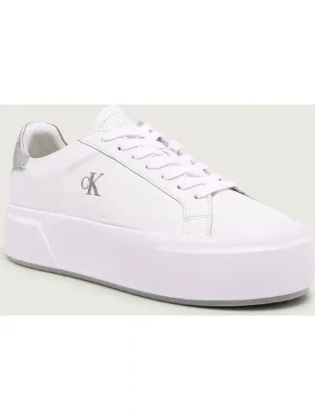 Calvin Klein Sneakers Flatform Lace Up Lth Met alb