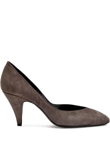 Pantofi cu toc Jude din piele de căprioară gri