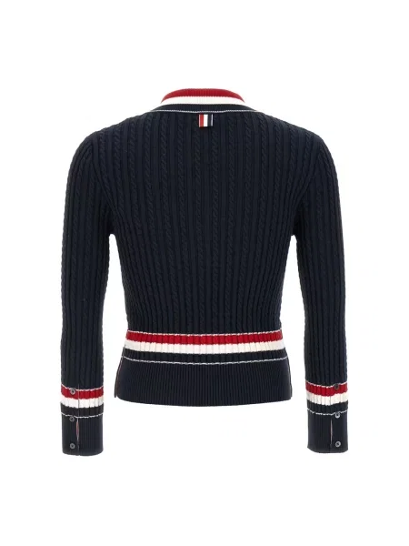 Sweter Thom Browne pleciony niebieski