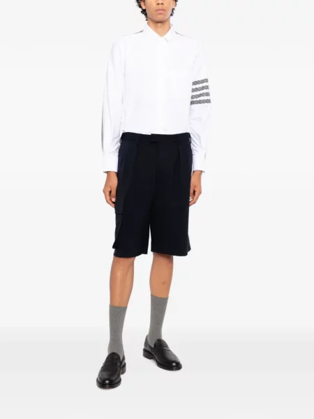 Cămașă Thom Browne cu broderie alb