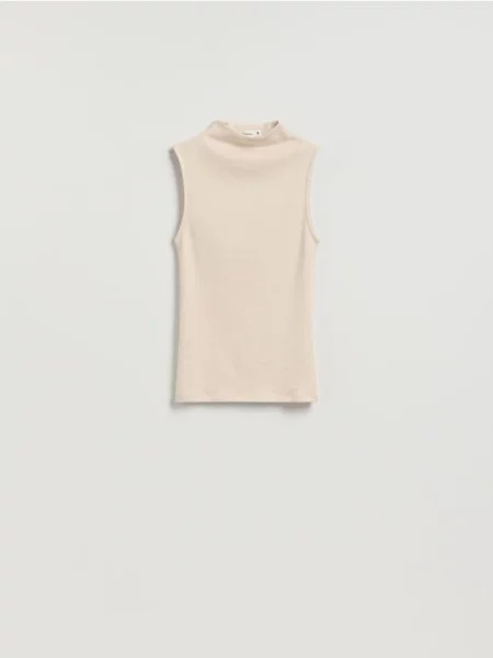 Reserved Bluză cu conținut ridicat de modal bej