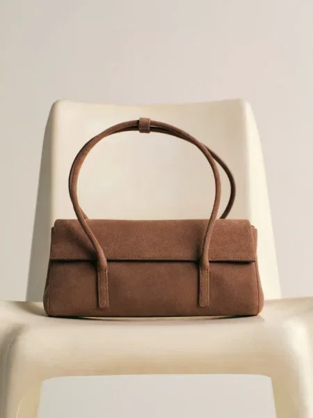 Кожаная сумка Mango коричневая